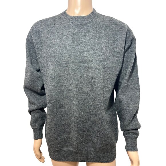 Gap Men’s Sweater Grey L Pullover Ribbed Crewneck Wool Classic Casual Preppy - Picture 1 of 11